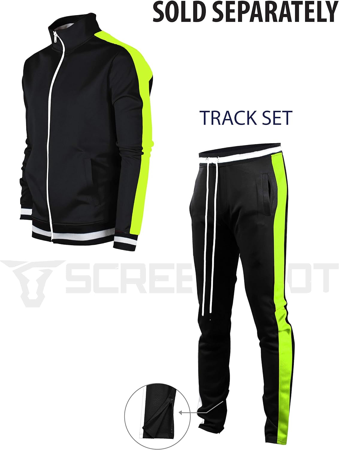 -TRACK JACKET Mens Urban Hip Hop Premium Track Jacket - Slim Fit Side Taping Sportswear Urbanwear Streetwear Top