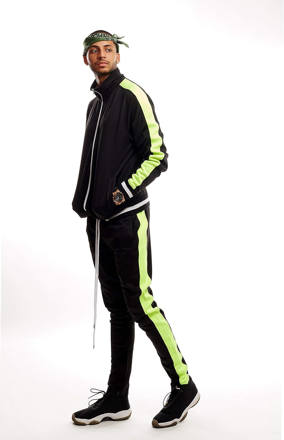 -TRACK JACKET Mens Urban Hip Hop Premium Track Jacket - Slim Fit Side Taping Sportswear Urbanwear Streetwear Top