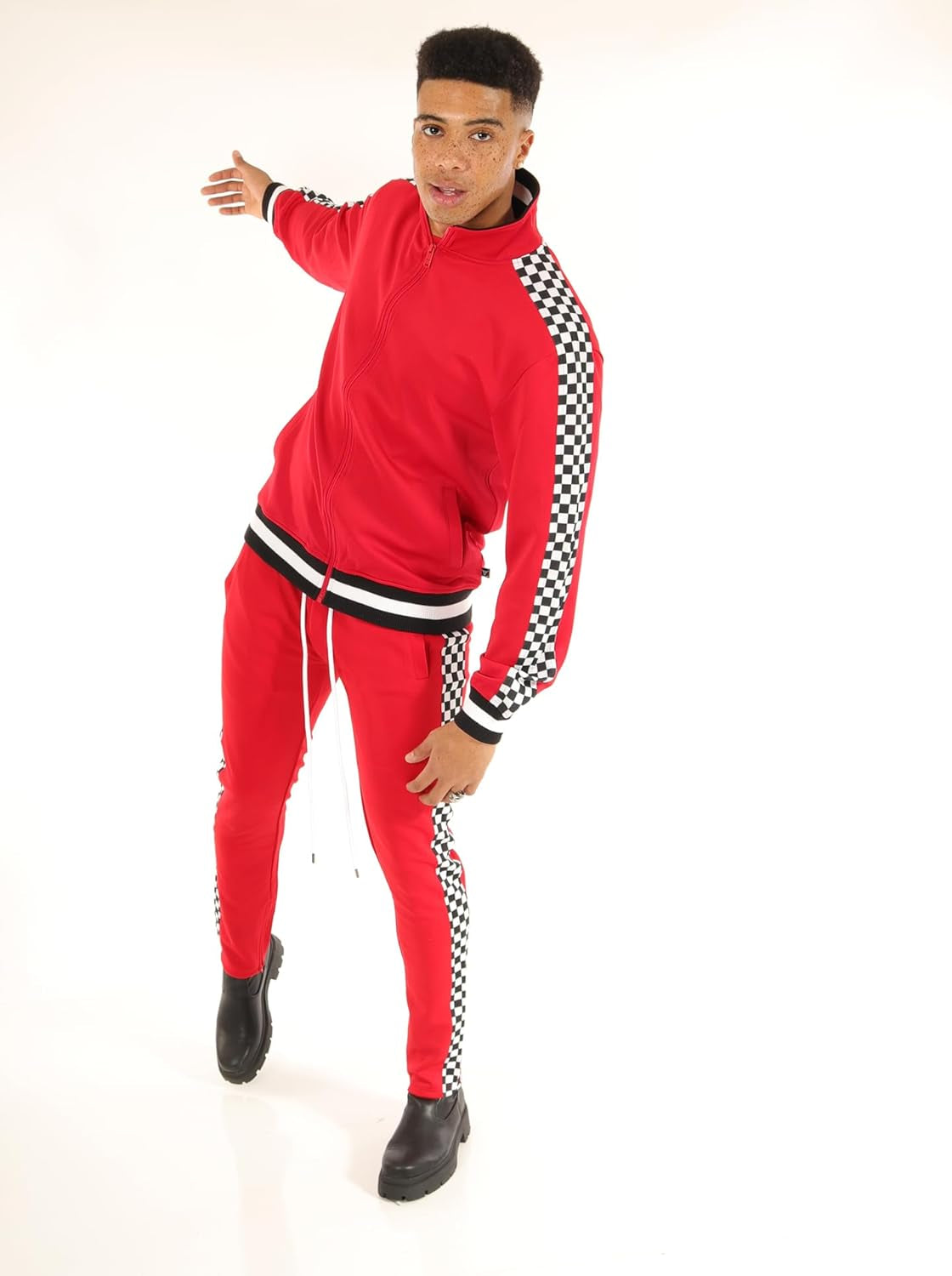 -TRACK JACKET Mens Urban Hip Hop Premium Track Jacket - Slim Fit Side Taping Sportswear Urbanwear Streetwear Top