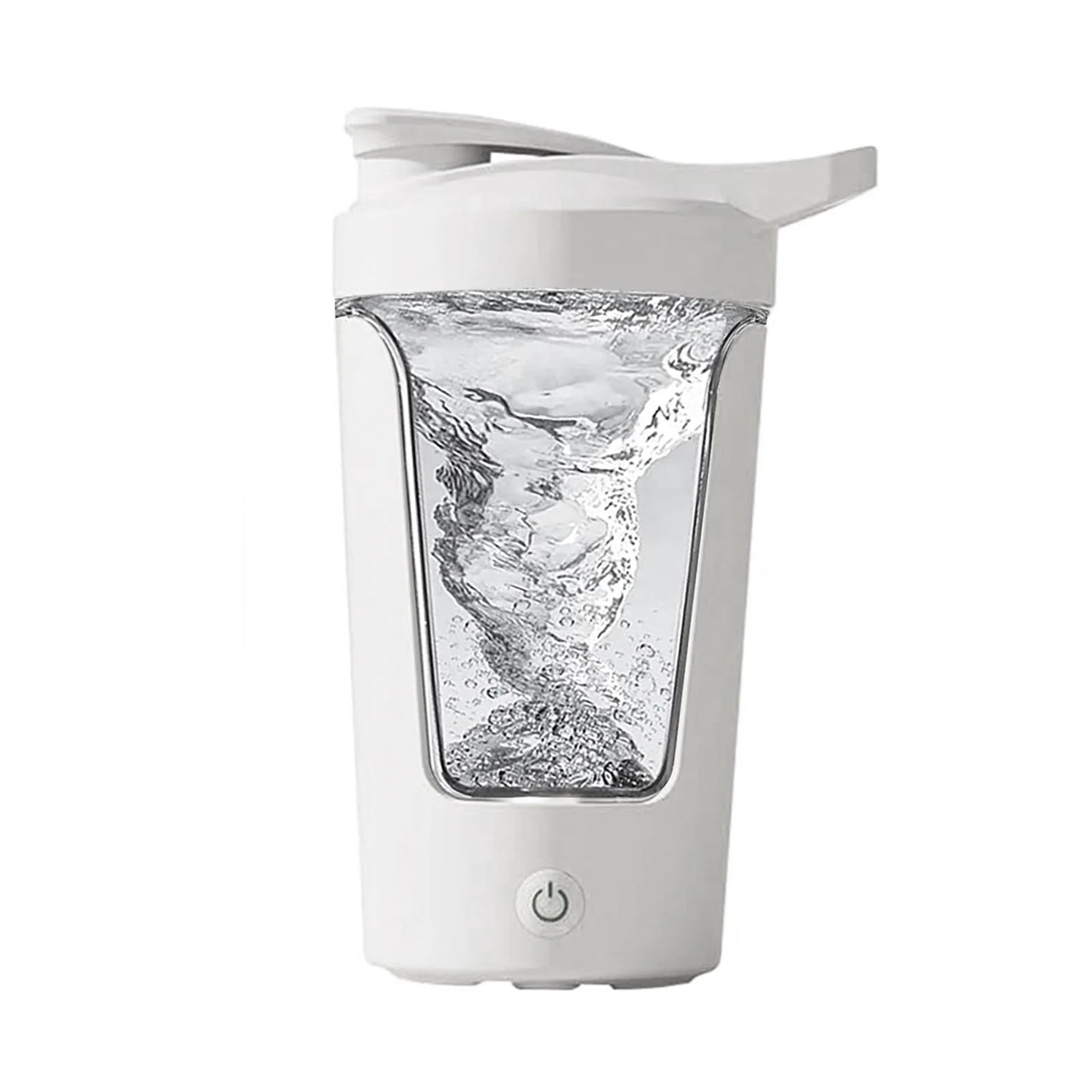 Electric Protein Shaker Bottle with Blender,Plastic Drink Mixer Cup for Coffee Milk Mixing,White